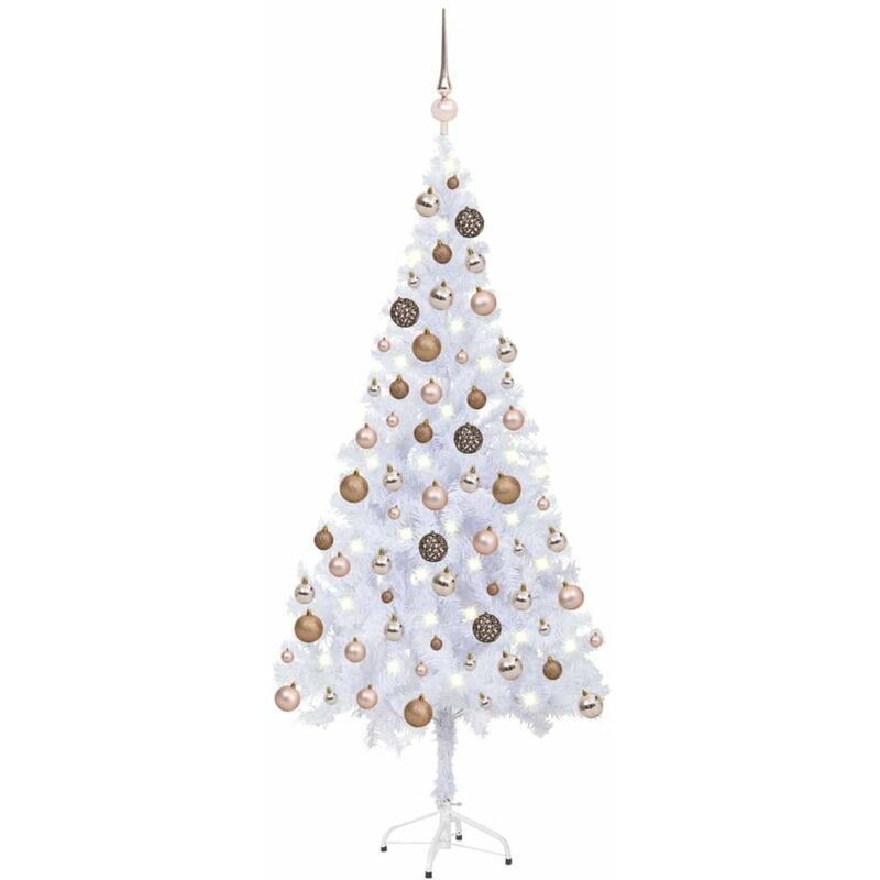 

Medio arbol de Navidad artificial LED bolas 620 ramas 180 cm