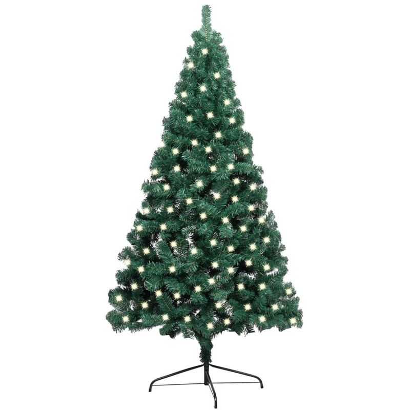 

Happyshopping - Medio arbol de Navidad artificial LED y soporte PVC verde 120cm