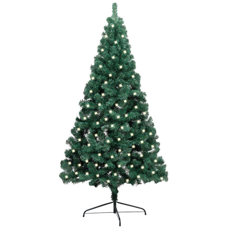 

Happyshopping - Medio arbol de Navidad artificial LED y soporte PVC verde 240cm