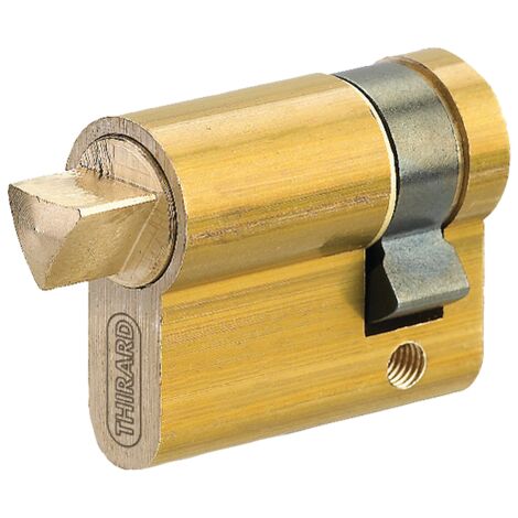 Medio cilindro externo triangular THIRARD - Latonado - Macho - 30x10 mm - 053019