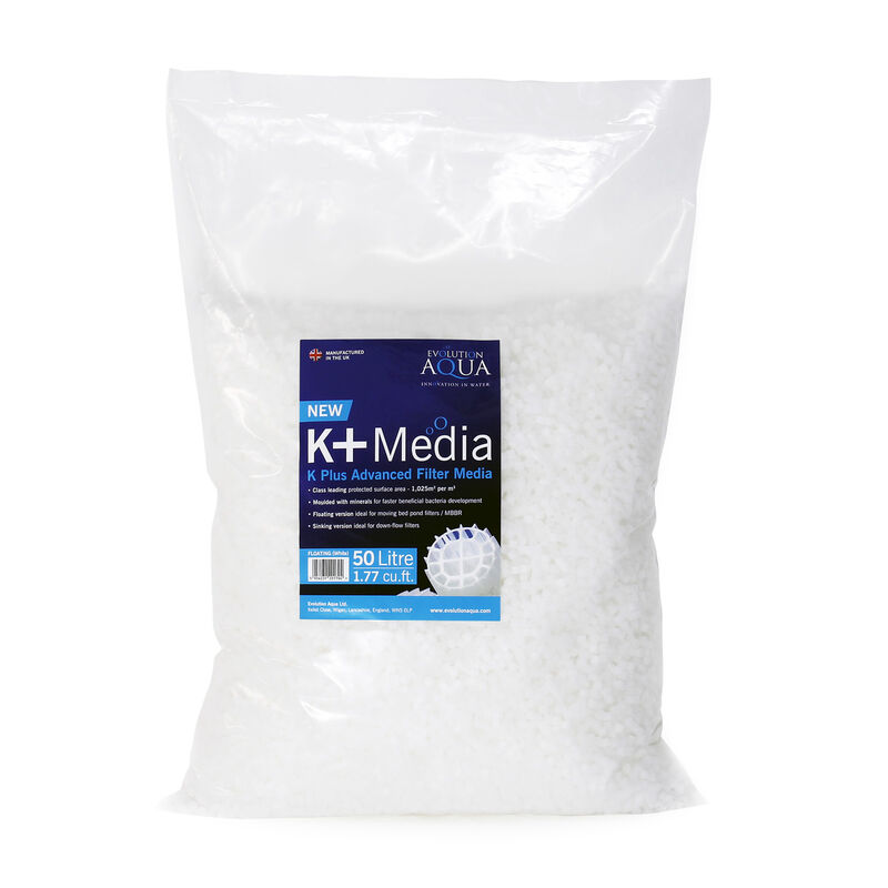 

Unique Koi K+ Medio filtrante biológico mineralizado 50L 1025m²/m³ filtro Moving Bed acuarios
