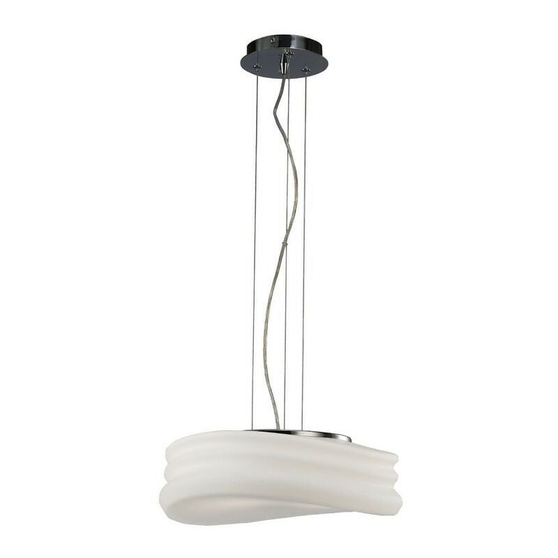 Inspired Mantra Mediterraneo - Ceiling Pendant 2 Light E27 Medium, Polished Chrome, Frosted White Glass