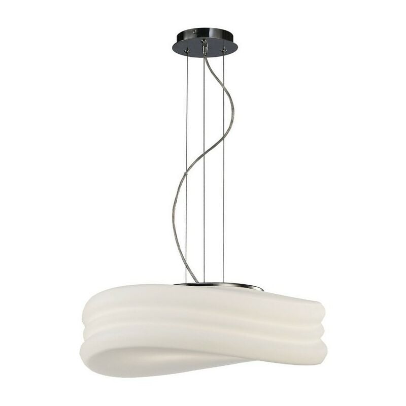 Inspired Mantra - Mediterraneo - Ceiling Pendant 3 Light E27 Large, Polished Chrome, Frosted White Glass