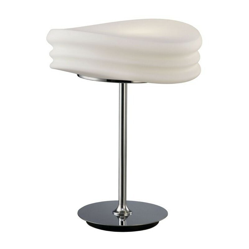 Inspired Mantra - Mediterraneo - Table Lamp 2 Light E27 Medium, Polished Chrome, Frosted White Glass