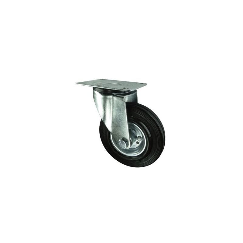 Swivel Plate 80mm Rubber Tyre Steel Centre - Atlas Workholders