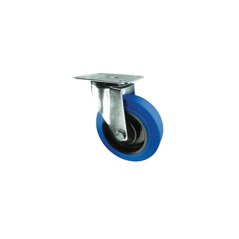 Swivel Plate 125mm Blue Rubber Tyre - Atlas Workholders