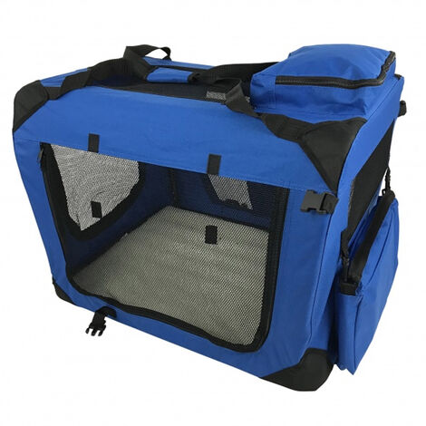 Medium Pet Carrier Folding Soft Crate - Blue