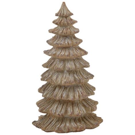 Medium Pine Tree Sculpture - Resin - L14 x W14 x H25 cm - Brown