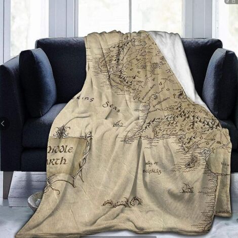 Medium Retro Polar Map Blankets Gift for Home Sofa Couch Christmas Earth Fuzzy Bed Throw Blanket Soft Warm Plush Blanket 60x50inch
