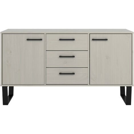 Medium Sideboard With 2 Doors, 3 Drawers Grey Wax Finish