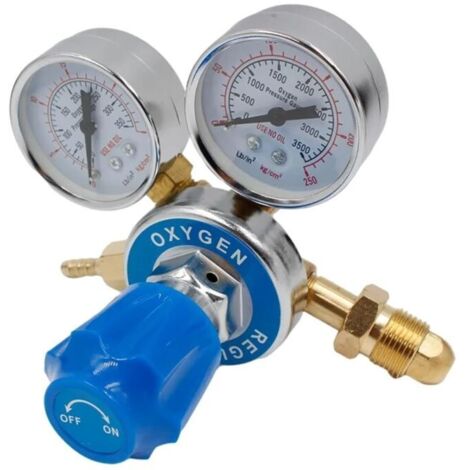 Medium-sized brass pressure regulator, brass oxygen pressure regulator, G5/8 thread, 0-2.5/0-25(MPa)