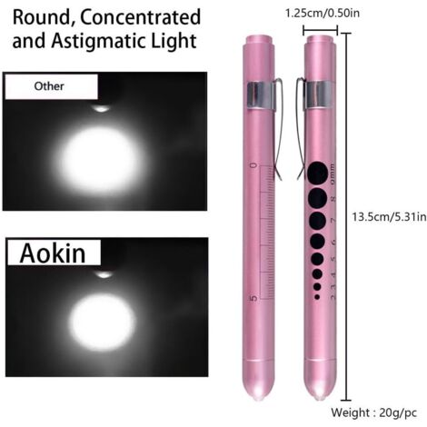 Medizinische Diagnose-Stiftlampe. Mini-LED-Stiftlampe, wiederverwendbar.