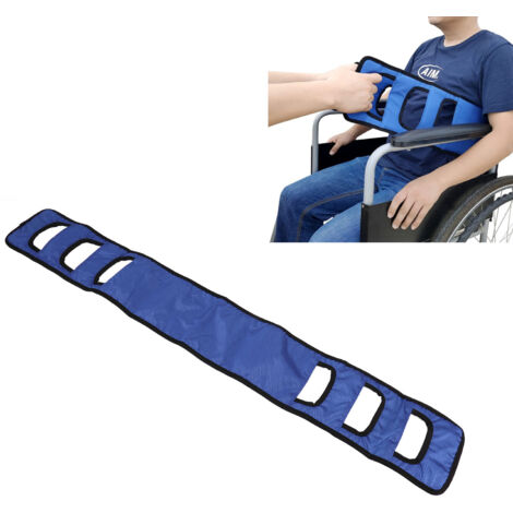 Medizinischer Transfer- und Hebegurt für Senioren und Patienten mit Behinderung, blau, Nylon und atmungsaktives Netzgewebe, Maße 122 x 18 cm, Gewicht 124 g