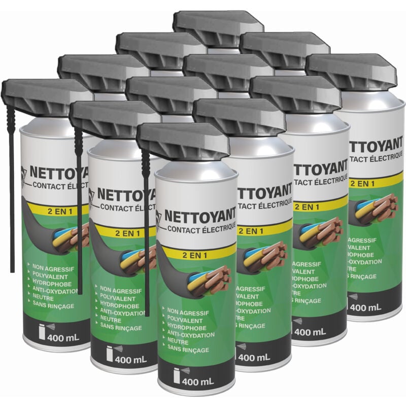 Méduze - 12 aérosols contact électrique 400mL - Solvant neutre - Professionnel