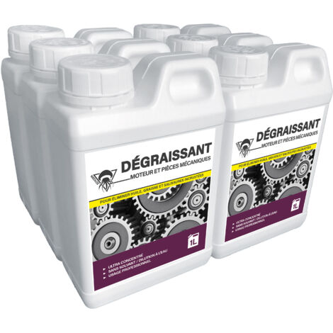 Méduze - 6 dégraissants pour moteur et éléments mécaniques 1L - Produit polyvalent - Ultra concentré - Diluable à l’eau - Non solvanté - Professionnel