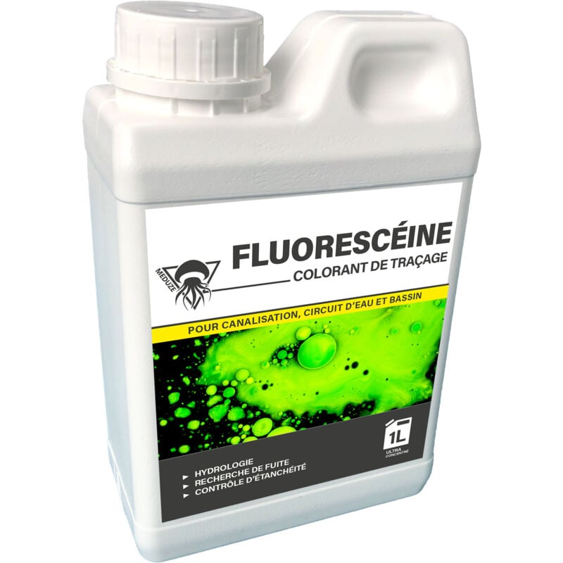 Méduze - Fluorescéine concentrée avec bouchon doseur 1L - Colorant diluable à l'eau - Multiusages