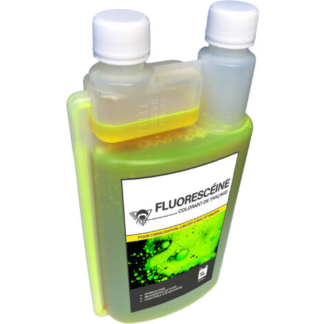 Méduze - Fluorescéine concentrée en flacon doseur 1L - Colorant diluable à l’eau - Multiusages