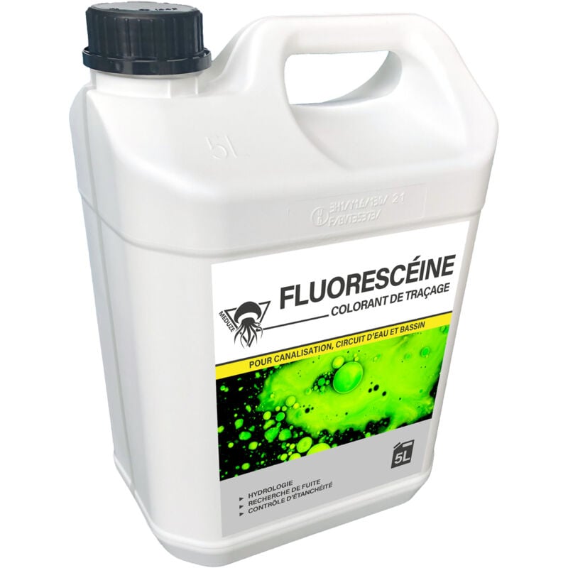 Méduze - Fluorescéine prête à l'emploi 5L - Colorant traceur - Grande visibilité et contraste – Plomberie