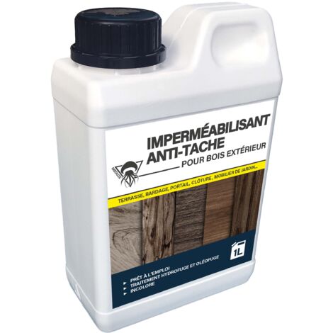 Méduze - Imperméabilisant et anti-tache pour bois extérieur 1L - Produit 2 en 1 - Prêt à l’emploi - Incolore - Respirant - Professionnel