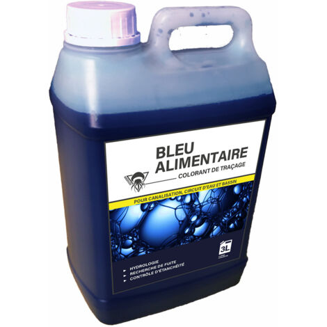 Méduze - Traceur bleu alimentaire 3L - Colorant concentré - Avec bouchon doseur - Multiusages