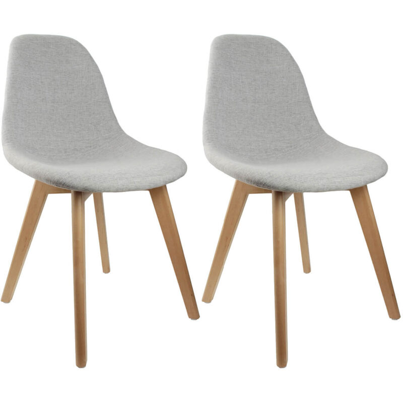 MEDYNA - Lot de 2 Chaises Scandinaves Grises