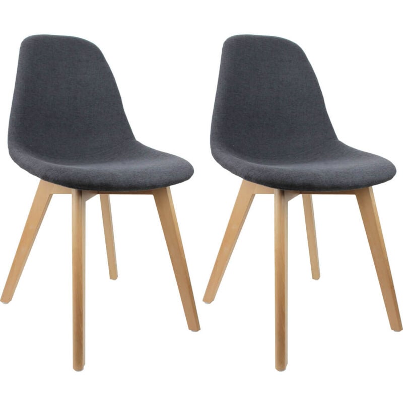 Altobuy - medyna - Lot de 2 Chaises Scandinaves Noires