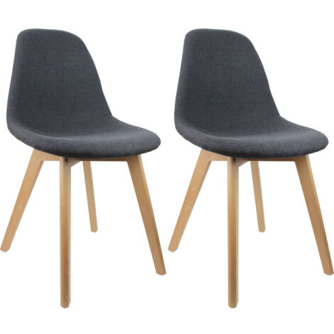 MEDYNA - Lot de 2 Chaises Scandinaves Noires