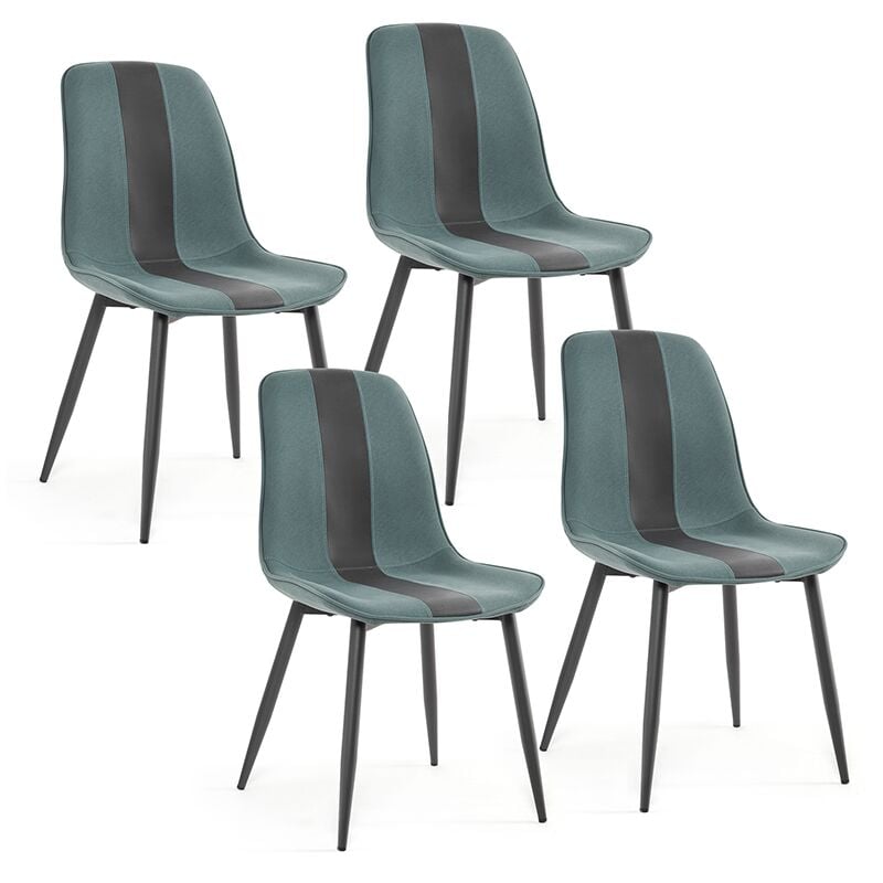 Mondeer - Chaises de Salle à manger chaise cuisine en tissu avec pieds en métal salle à manger (lac bleu lot de 4)