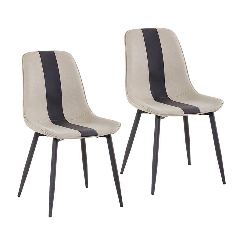 Mondeer - Chaises de Salle à manger chaise cuisine en tissu avec pieds en métal salle à manger (kaki lot de 2)
