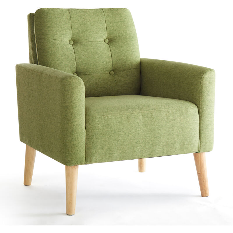 Meerveil - Sessel, Sofa, Fernsehsessel, Relaxsessel, Einzelsessel, mit Massivholz Rahmen und Füßen, grün
