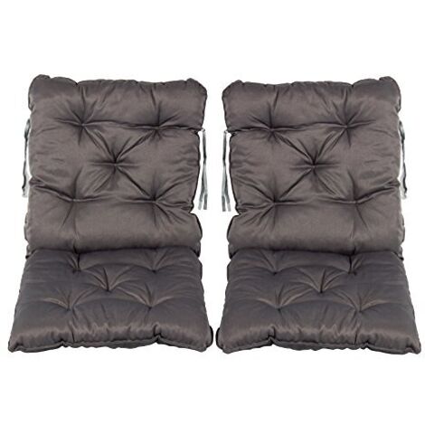 Meerweh Mare WEH Set Cuscino Seduta e Schienale Cuscino Sedia: ca. 50 x 98 x 8 cm Cuscino Imbottito, Grigio, 50 x 98 x 10 cm