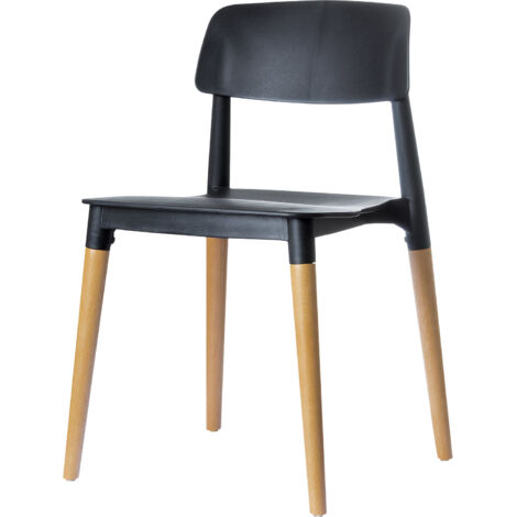 meet, Chaise GLAMWOOD, lot de 2, noir