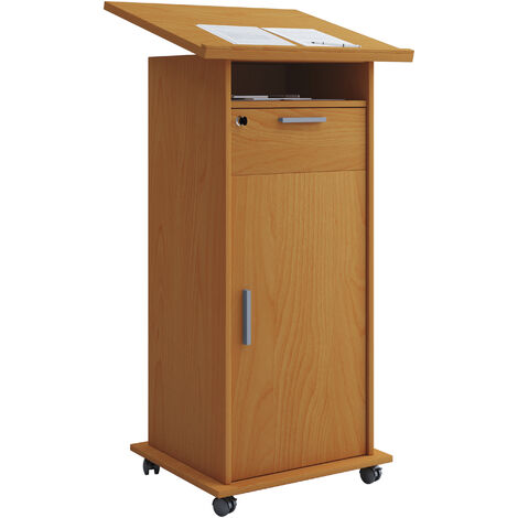 Meeta Pupitre 1 porte, 1 étagère et 1 tiroir, imitation hêtre. - Marron