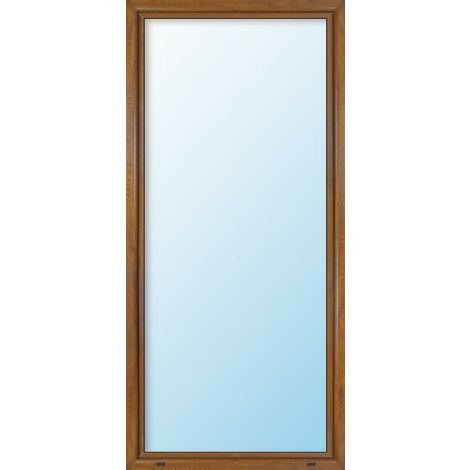 Meeth – Porte de fenêtre PVC triple vitrage 100x200 cm – 1 vantail oscillo-battant – Isolation thermique Ud 0,9 W/m²K – Blanc/golden oak