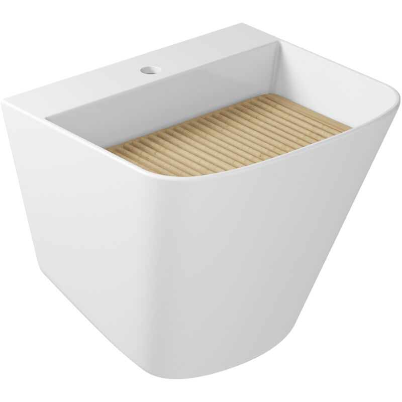 Galassia Lavatoio Meg11 Monoforo Cm. 55x47 In Ceramica Bianco Lucid...