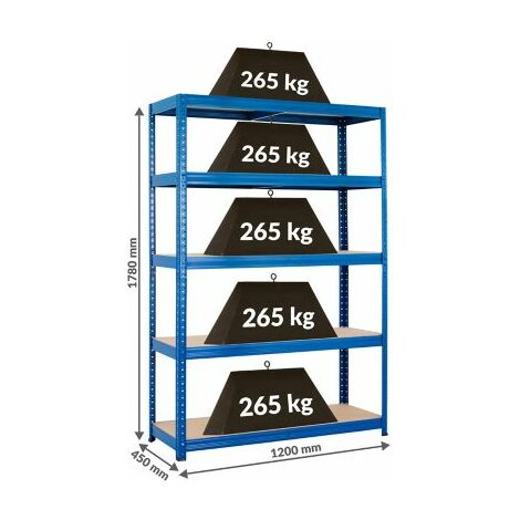 Mega Deal 2x Lagerregal HxBxT 178 x 120 x 45 cm Blau Traglast pro