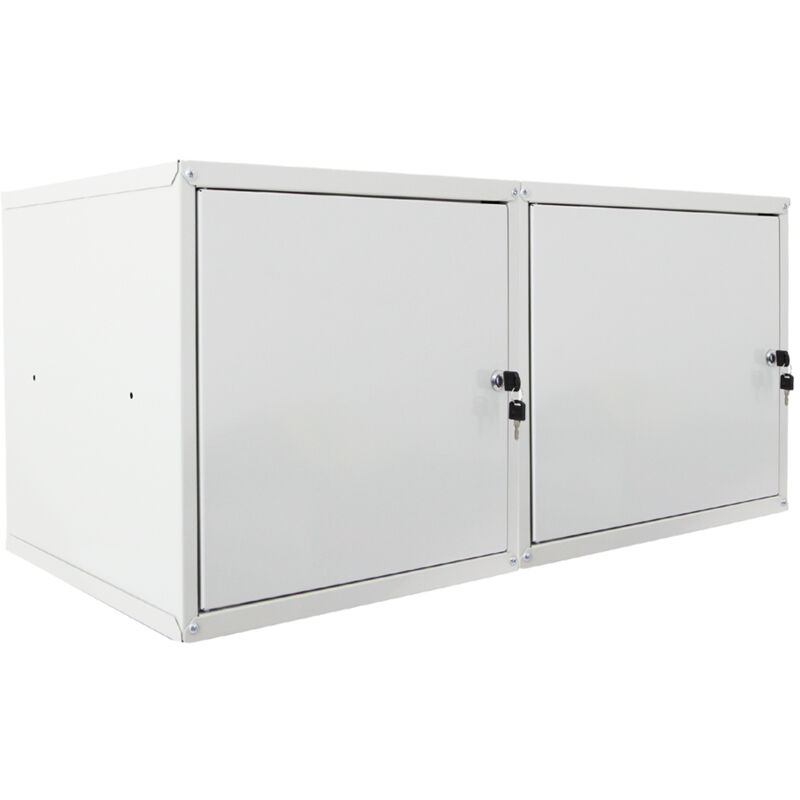 Mega Deal 2x Casier métallique verouillable cubic xl HxLxP 45x45x45cm Gris Armoire à casier cube, consigne polyvalente, vestiaire, placard en métal