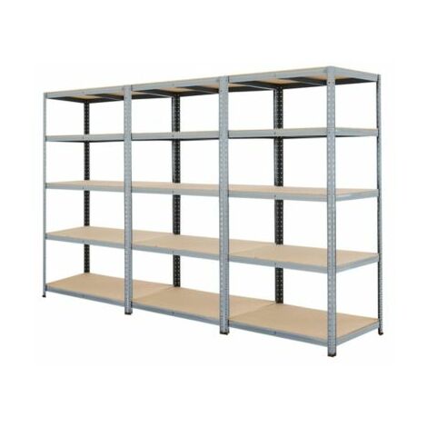 Mega Deal 3x Lagerregal HxBxT 178 x 90 x 60 cm Tragkraft bis zu 265 kg pro - Ständerfarbe: hellgrau
