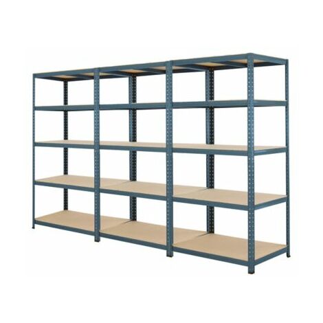 Mega Deal 3x Schwerlastregal HxBxT 178 x 90 x 60 cm Tragkraft bis zu 265 - Ständerfarbe: dunkelgrau
