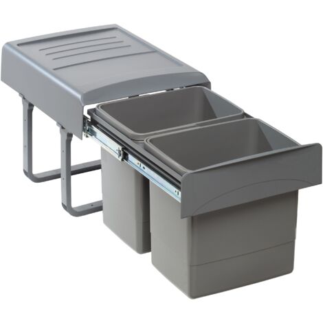 MEGA Einbau-Abfallsammler - Orion grey, 2 x 15 Liter, Vollauszug