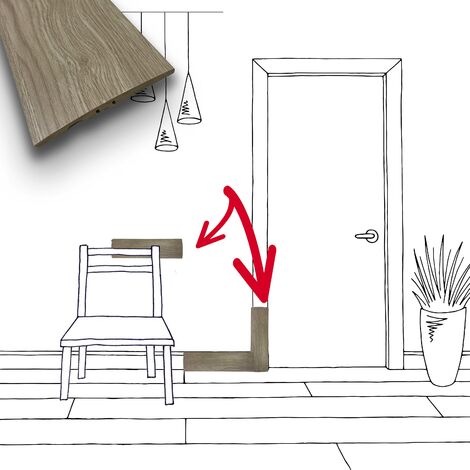 MEGA STOCK 3in1 BATTISCOPA MOSTRINA BATTISEDIA bombato in Fibra di legno 100X13 ROVERE PROVENZA