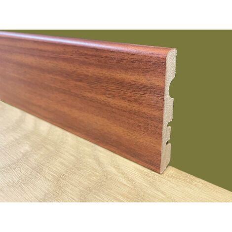 MEGA STOCK al metro BATTISCOPA PASSACAVO BC in Fibra di legno 70x10 DOUSSIE' MERBAU
