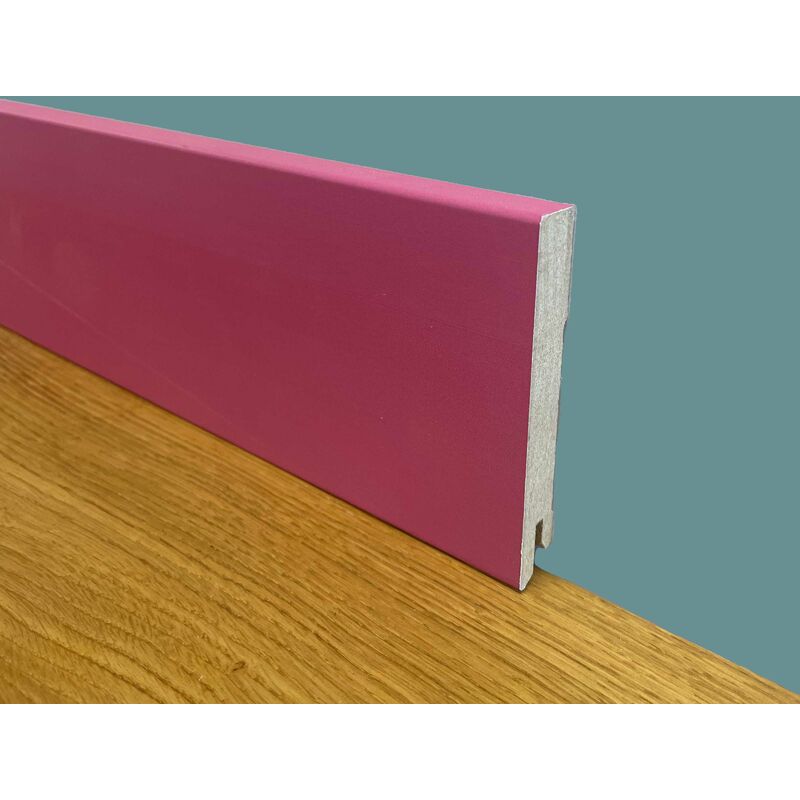 Image of Mega stock al metro battiscopa quadro in Fibra di legno 95x14 rosa pastello
