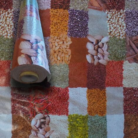 MEGA STOCK Rotolo da 20 metri (H140cm) di Tovaglia PVC telata cerata Per Casa, Sagre, Pizzerie CEREALI
