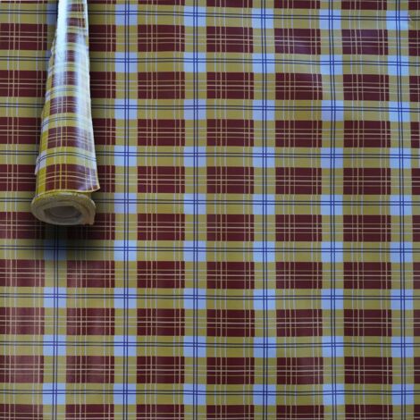 MEGA STOCK Rotolo da 20 metri (H140cm) di Tovaglia PVC telata cerata Per Casa, Sagre, Pizzerie QUADRI GIALLI