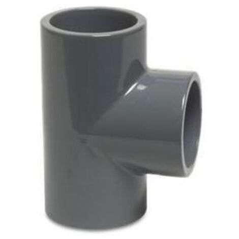 Mega T-Stück 90° PVC-U 25 mm Klebemuffe 16 bar, grau