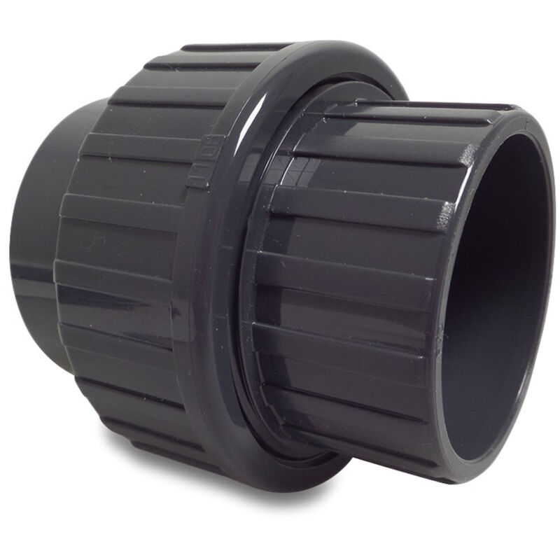 Mega Group Mega Verschraubung Pvc-u 63 Mm Klebemuffe 16 Bar, Grau
