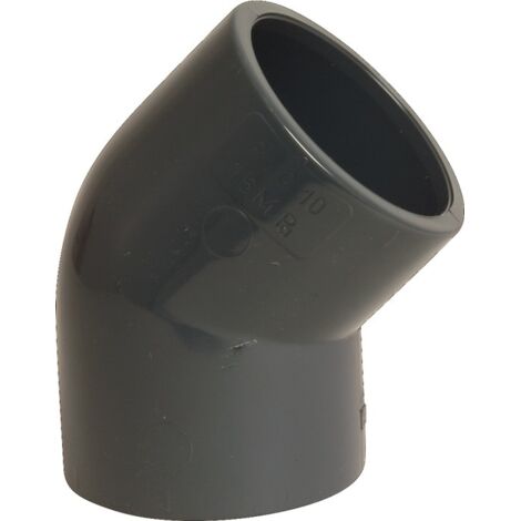 Mega Winkel 45° PVC-U 25 mm Klebemuffe 16 bar, grau