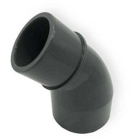 Mega Winkel 45° PVC-U 40/50 mm x 50 mm Klebemuffe/Klebestutzen x Klebemuffe 10 bar, grau