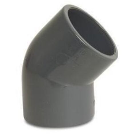 Mega Winkel 45° PVC-U 40 mm Klebemuffe 16 bar, grau